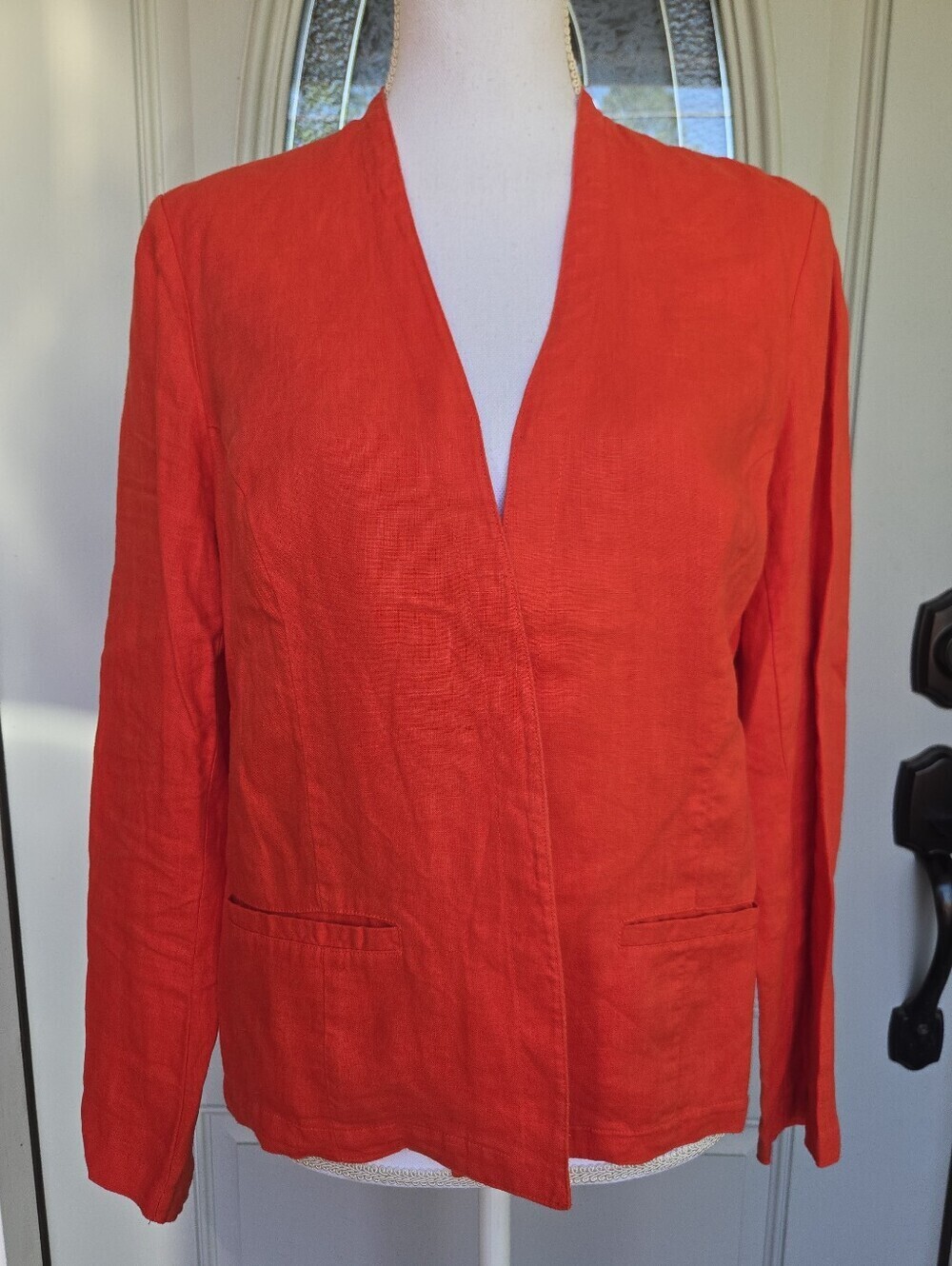 Tahari Red Linen Blazer